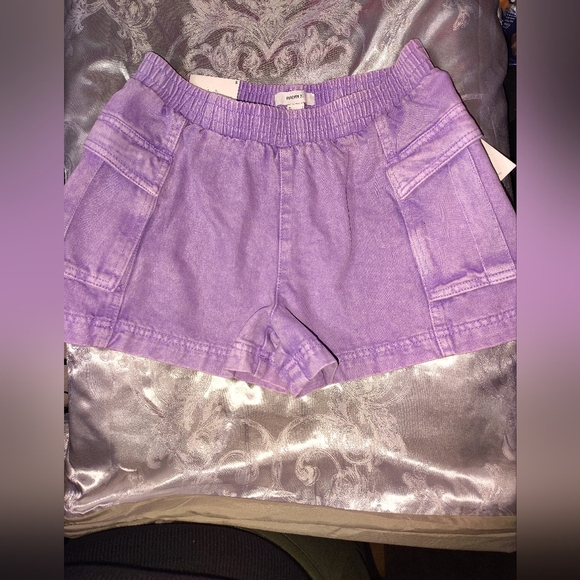 Forever 21 Pants - Forever 21 Purple Cargo Shorts with Rolled Hem